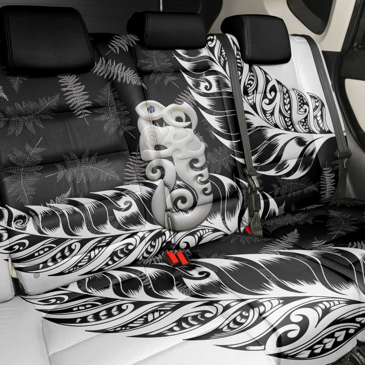 Aotearoa Manaia NZ Maori Silver Fern Back Car Seat Cover LT14 - Polynesian Pride