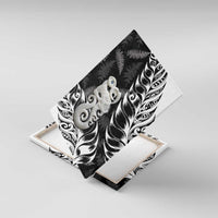 Aotearoa Manaia NZ Maori Silver Fern Canvas Wall Art LT14 With Frame Black - Polynesian Pride