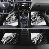Aotearoa Manaia NZ Maori Silver Fern Car Mats LT14 Set 4pcs Black - Polynesian Pride