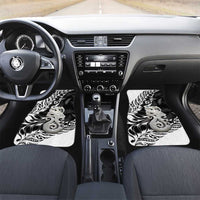 Aotearoa Manaia NZ Maori Silver Fern Car Mats LT14 Set 2pcs - Front Black - Polynesian Pride