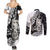 Aotearoa Manaia NZ Maori Silver Fern Couples Matching Summer Maxi Dress and Long Sleeve Button Shirt