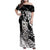 Aotearoa Manaia NZ Maori Silver Fern Family Matching Off Shoulder Maxi Dress and Hawaiian Shirt