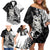 Aotearoa Manaia NZ Maori Silver Fern Family Matching Off Shoulder Short Dress and Hawaiian Shirt