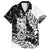 Aotearoa Manaia NZ Maori Silver Fern Family Matching Off Shoulder Short Dress and Hawaiian Shirt