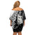 Aotearoa Manaia NZ Maori Silver Fern Family Matching Off Shoulder Short Dress and Hawaiian Shirt