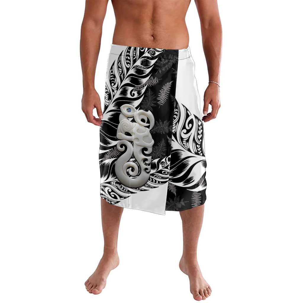 Aotearoa Manaia NZ Maori Silver Fern Lavalava LT14 Black - Polynesian Pride