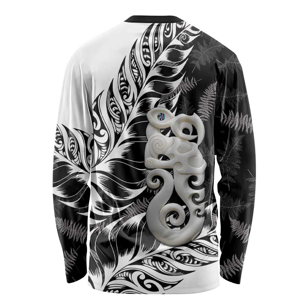 Aotearoa Manaia NZ Maori Silver Fern Long Sleeve Shirt LT14 - Polynesian Pride
