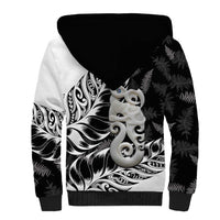 Aotearoa Manaia NZ Maori Silver Fern Sherpa Hoodie LT14 - Polynesian Pride
