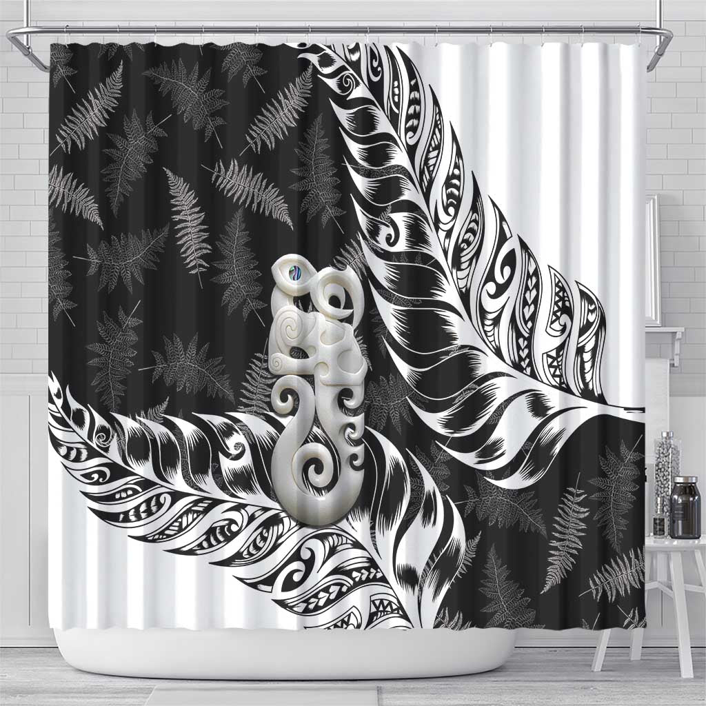 Aotearoa Manaia NZ Maori Silver Fern Shower Curtain LT14 - Polynesian Pride