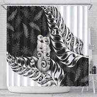 Aotearoa Manaia NZ Maori Silver Fern Shower Curtain LT14 - Polynesian Pride
