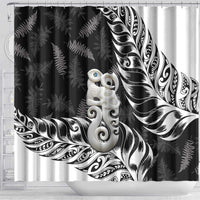 Aotearoa Manaia NZ Maori Silver Fern Shower Curtain LT14 - Polynesian Pride
