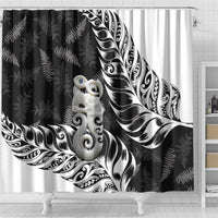 Aotearoa Manaia NZ Maori Silver Fern Shower Curtain LT14 - Polynesian Pride