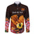 Gude Hi Hai Papua New Guinea Family Matching Mermaid Dress and Hawaiian Shirt Motuan PNG Raggiana Bird of Paradise Tropical Vibes LT14 Dad's Shirt - Long Sleeve Black - Polynesian Pride