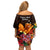 Gude Hi Hai Papua New Guinea Family Matching Off Shoulder Short Dress and Hawaiian Shirt Motuan PNG Raggiana Bird of Paradise Tropical Vibes LT14 - Polynesian Pride