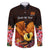 Gude Hi Hai Papua New Guinea Family Matching Short Sleeve Bodycon Dress and Hawaiian Shirt Motuan PNG Raggiana Bird of Paradise Tropical Vibes LT14 Dad's Shirt - Long Sleeve Black - Polynesian Pride