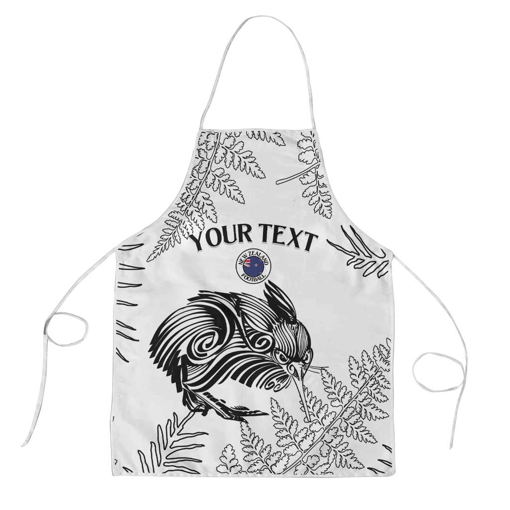 Custom New Zealand Kiwi Football Apron Aotearoa Silver Fern LT14 White - Polynesian Pride