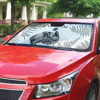 Custom New Zealand Kiwi Football Auto Sun Shade Aotearoa Silver Fern LT14 - Polynesian Pride