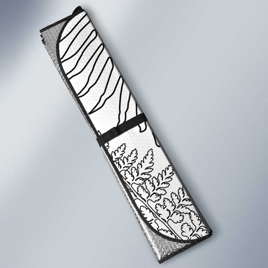 Custom New Zealand Kiwi Football Auto Sun Shade Aotearoa Silver Fern LT14 - Polynesian Pride