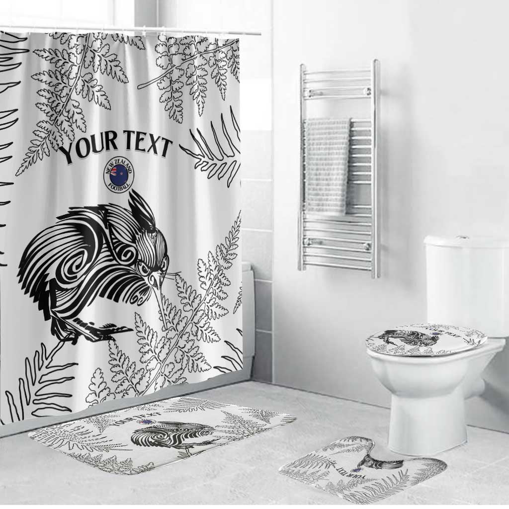 Custom New Zealand Kiwi Football Bathroom Set Aotearoa Silver Fern LT14 Bathroom Set (4 pcs) White - Polynesian Pride