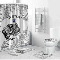 Custom New Zealand Kiwi Football Bathroom Set Aotearoa Silver Fern LT14 Bathroom Set (4 pcs) White - Polynesian Pride
