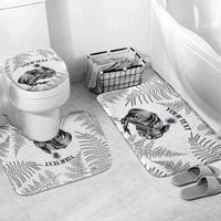 Custom New Zealand Kiwi Football Bathroom Set Aotearoa Silver Fern LT14 Mat Set Only (3 pcs) One Size White - Polynesian Pride