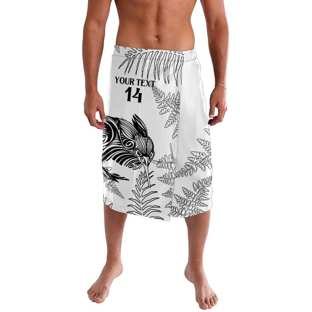 Custom New Zealand Kiwi Football Lavalava Aotearoa Silver Fern LT14 White - Polynesian Pride