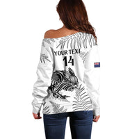 Custom New Zealand Kiwi Football Off Shoulder Sweater Aotearoa Silver Fern LT14 - Polynesian Pride