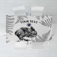 Custom New Zealand Kiwi Football Tablecloth Aotearoa Silver Fern LT14 White - Polynesian Pride