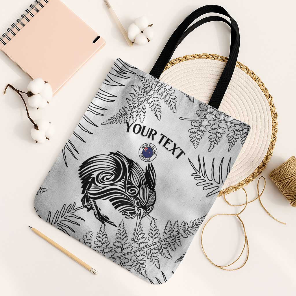 Custom New Zealand Kiwi Football Tote Bag Aotearoa Silver Fern LT14 Black Strap One Size White - Polynesian Pride