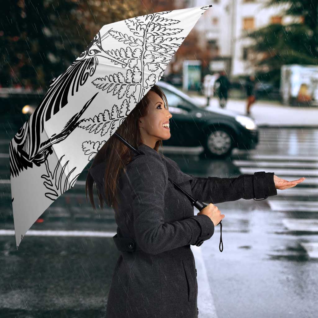 Custom New Zealand Kiwi Football Umbrella Aotearoa Silver Fern LT14 - Polynesian Pride