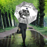 Custom New Zealand Kiwi Football Umbrella Aotearoa Silver Fern LT14 - Polynesian Pride