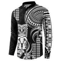 Hawaii Ku God Button Sweatshirt Kakau Mix Polynesian Tattoo LT14 - Polynesian Pride