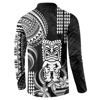 Hawaii Ku God Button Sweatshirt Kakau Mix Polynesian Tattoo LT14 - Polynesian Pride