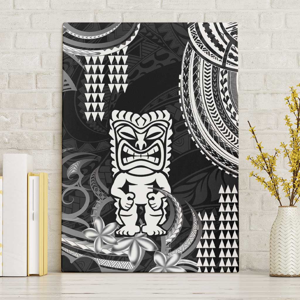 Hawaii Ku God Canvas Wall Art Kakau Mix Polynesian Tattoo LT14 Without Frame Black - Polynesian Pride