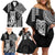 Hawaii Ku God Family Matching Off Shoulder Short Dress and Hawaiian Shirt Kakau Mix Polynesian Tattoo