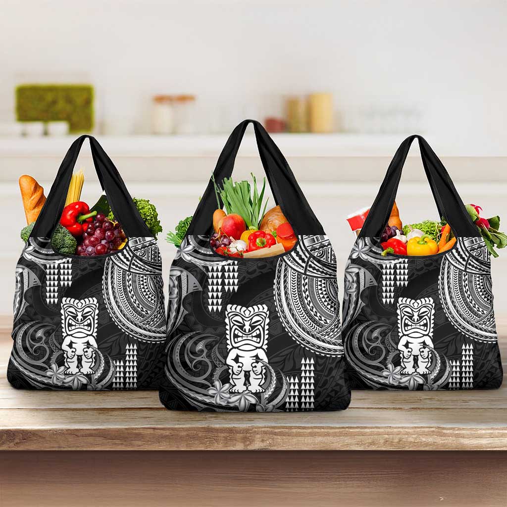 Hawaii Ku God Grocery Bag Kakau Mix Polynesian Tattoo LT14 3-pack One Size Black - Polynesian Pride