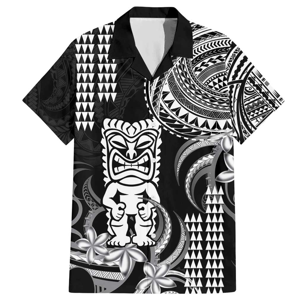 Hawaii Ku God Hawaiian Shirt Kakau Mix Polynesian Tattoo LT14 Black - Polynesian Pride