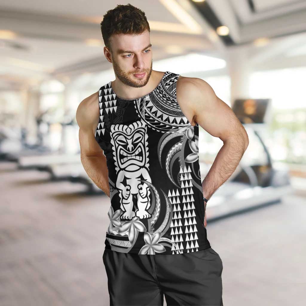 Hawaii Ku God Men Tank Top Kakau Mix Polynesian Tattoo LT14 Black - Polynesian Pride