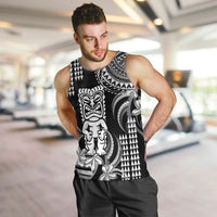Hawaii Ku God Men Tank Top Kakau Mix Polynesian Tattoo LT14 Black - Polynesian Pride