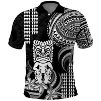 Hawaii Ku God Polo Shirt Kakau Mix Polynesian Tattoo LT14 Black - Polynesian Pride
