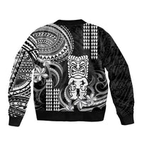 Hawaii Ku God Sleeve Zip Bomber Jacket Kakau Mix Polynesian Tattoo LT14 - Polynesian Pride