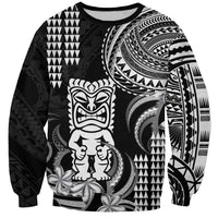 Hawaii Ku God Sweatshirt Kakau Mix Polynesian Tattoo LT14 Unisex Black - Polynesian Pride