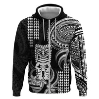 Hawaii Ku God Zip Hoodie Kakau Mix Polynesian Tattoo LT14 Zip Hoodie Black - Polynesian Pride