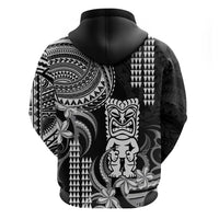 Hawaii Ku God Zip Hoodie Kakau Mix Polynesian Tattoo LT14 - Polynesian Pride