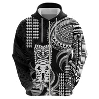 Hawaii Ku God Zip Hoodie Kakau Mix Polynesian Tattoo LT14 - Polynesian Pride