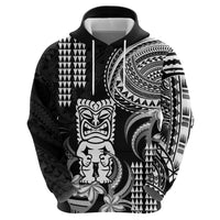 Hawaii Ku God Zip Hoodie Kakau Mix Polynesian Tattoo LT14 - Polynesian Pride