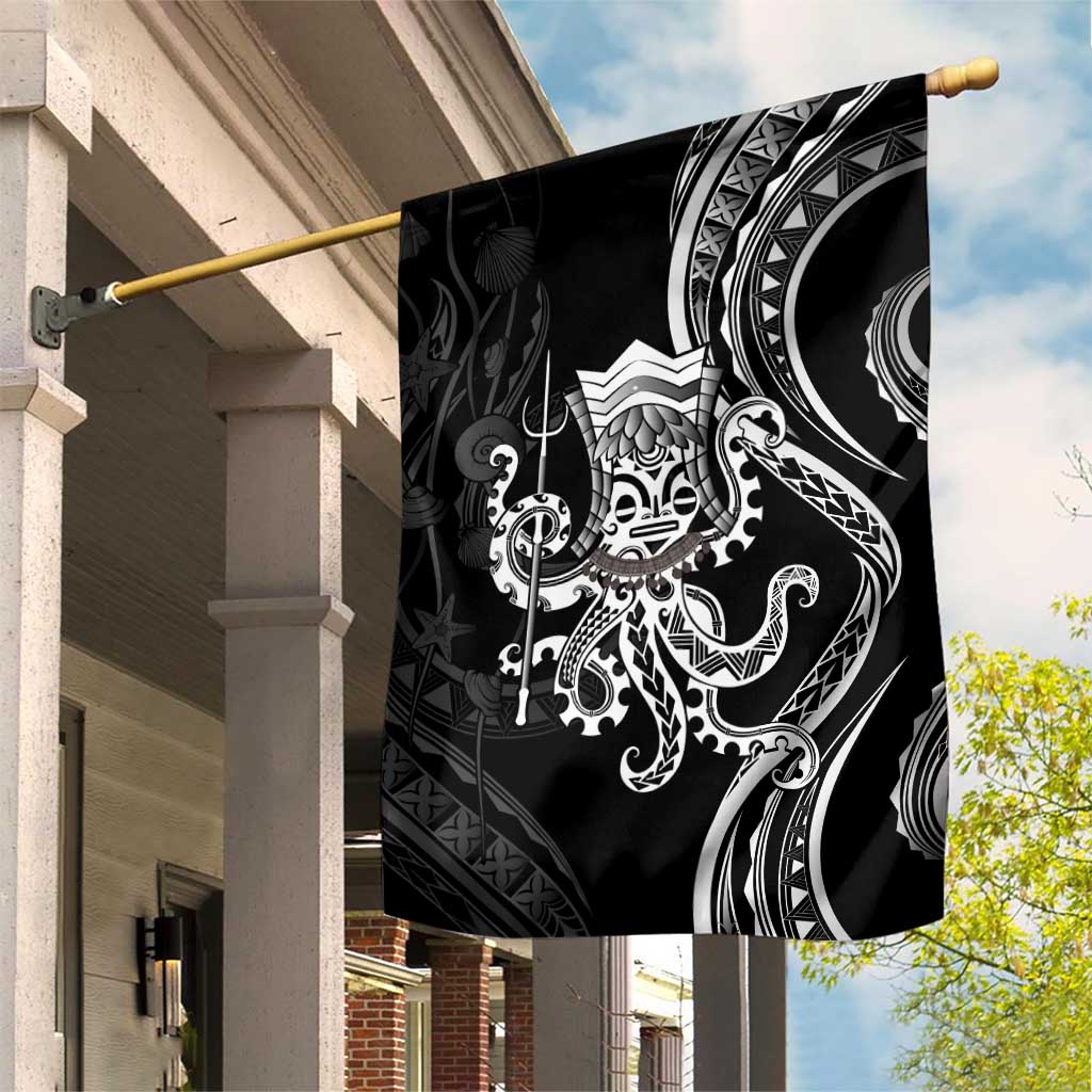 Black Hawaii Kanaloa God Garden Flag Hawaiian Octopus LT14 House Flag Black - Polynesian Pride