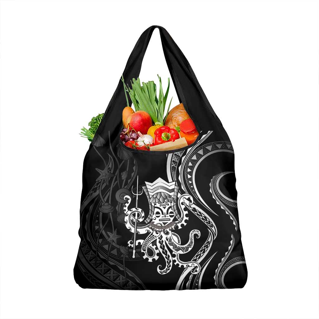 Black Hawaii Kanaloa God Grocery Bag Hawaiian Octopus LT14 1-pack One Size Black - Polynesian Pride