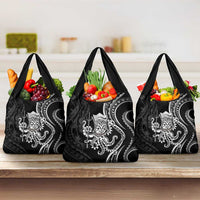 Black Hawaii Kanaloa God Grocery Bag Hawaiian Octopus LT14 3-pack One Size Black - Polynesian Pride