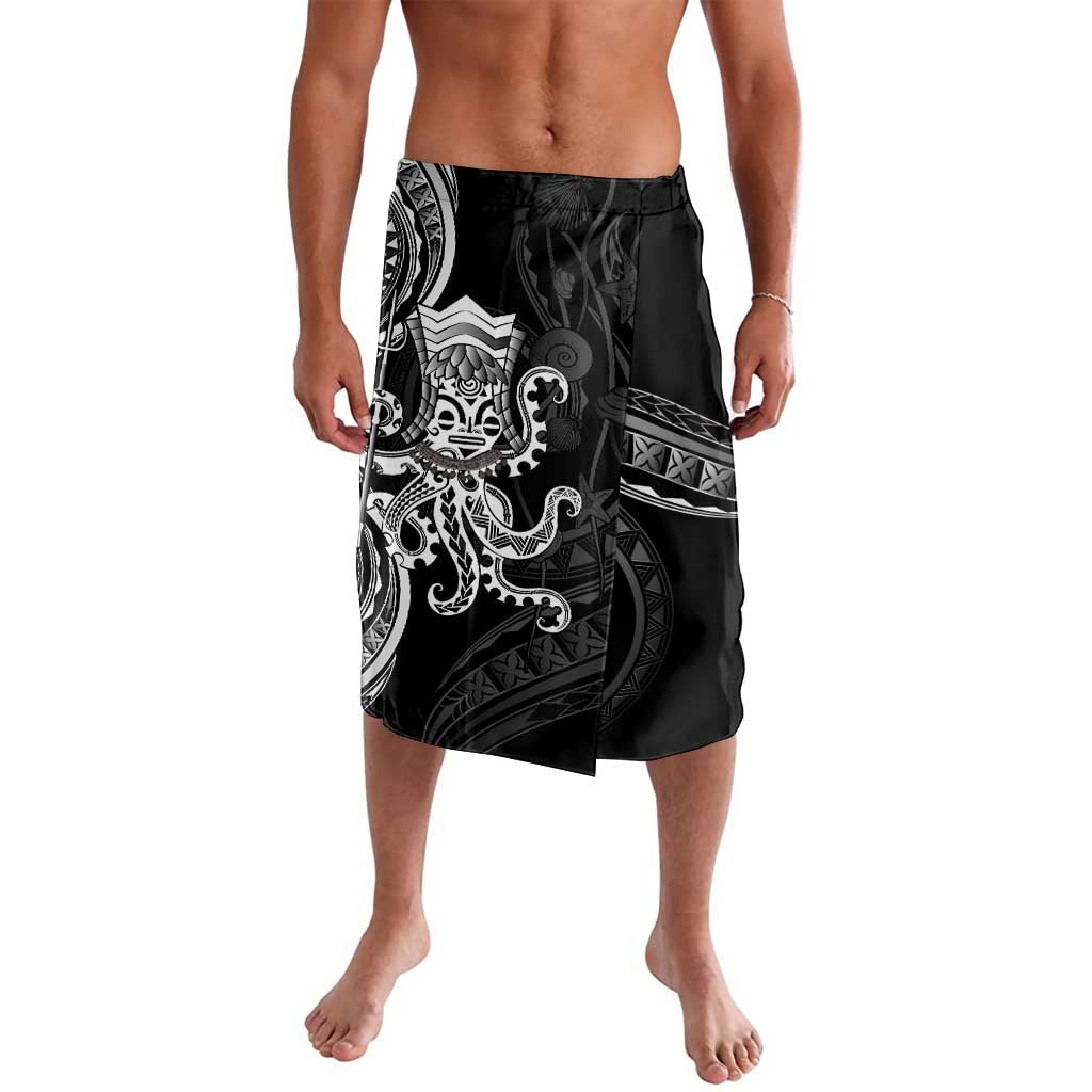 Black Hawaii Kanaloa God Lavalava Hawaiian Octopus LT14 Black - Polynesian Pride